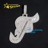 Sterling Sier Fine Custom Iced Out Vvs Moissanite Letter Initial Hip Hop Sieraden Diamanten hanger