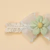 Bébé filles mignon arc fleur dentelle bandeau princesse maille mousseline de soie florale élastique nœud papillon bandeau enfant printemps fleur été bandeau