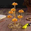 Candle Holders Candlestick Worshiping Buddha Brass Decor Delicate Candleholder Accessory Oil Lamp Iron Decorative Stand Household Exquisite