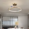 Taklampor Gold Ring LED Butterfly Lighting Fixtures El Room Clothes Store Office Foyer Restaurant Hang Lamp Loft Deco