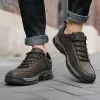 ブーツXiaomi Men Boots Outdoor Walking Caruct Shoes快適なレザースニーカーラバーフラットアンクルブーツメンズシューズブーツサイズ3948