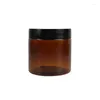 Bouteilles de stockage 200 ml pots en plastique ambre pot cosmétique à côté droit bouteille vide à large bouche avec couvercle pour crème pour le corps bougie sèche