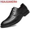 Chaussures décontractées marque mode cuir hommes mariage robe d'affaires boîtes de nuit Oxfords respirant travail à lacets pour homme