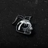 Brooches Gothic Skeleton Teapot Enamel Pins Creative Black And White Skull Badge Brooch Costume Collection Cartoon Clothing Decor Gifts