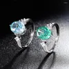 Кольца кластера, настоящее серебро 2024 пробы 925, 8 10 мм, для синтетического драгоценного камня, кольцо с высокоуглеродистым бриллиантом, женское кольцо для свадебной вечеринки, ювелирные изделия, подарки