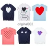 Mens T-shirts Summer CDGS T-shirts CDGS Play T Shirt Commes Short Sleeve Womens des Badge Garcons broderi Comes Heart Red Love Shirt Af Af