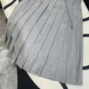 Skirts Designer 2024 Spring/Summer New Style Fashionable and Versatile, Simple Matching with Metal Belt and pleated Half skirt XC72