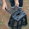 Camp Furniture Outdoor Multifunctional Folding Table Grid Stool Side Hanging Portable Foldable Iron Storage Rack For Camping Picnic