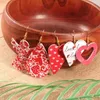 Boucles d'oreilles pendantes en cuir PU, motif à pois, imprimé cœur, goutte, cadeau de saint-valentin, amour, bijoux à la mode, vente en gros