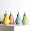 Nordic Sculpture Figurines For Interior Office Desk Accessories Home Decor Pear Apple Ceramic Decor Abstract Fruit Ornaments 240325