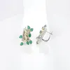 Boucles d'oreilles pendantes pour femmes, bijoux durables, feuille d'agate verte naturelle, plaqué or, argent Sterling 925, serrure anglaise