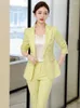 Pantaloni da donna a due pezzi Fashion giallo Pantaloni viola Stup Ladies Word Wear Giacca formale e pantalone femmina Blazer 2 Set Drop Drop de Dhfht