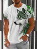 Men's Casual Shirts Mens T-Shirt For Men 3D Printed Graphic Wolf T Shirts Oversized Fashion Tops Short Sleeves Summer Mens Clothing Street Tees 240402