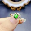 Klusterringar FS 5 7mm Natural Diopside Ring S925 Sterling Silver med Certificate Fine Fashion Charm Weddings Jewelry for Women Meibapj