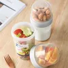 Bouteilles de rangement Portable Cup Food Container Double couche 310 560 ml Crisper d'outil blanc transparent transparent transparent