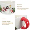 Tasses en céramique à motif de bonhomme de neige, jolie tasse à eau, céréales, soupe de noël, décors de noël pour petit déjeuner