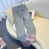 Women's Jeans Spring Autumn Embroidery Straight Large Size Loose Fit Stretch Denim Pants Casual Ladies Ankle-Length Smoke Pipe