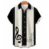 Camicie casual da uomo Camicia Aloha estiva moda Musica stampa 3D Top da spiaggia a maniche corte unisex Harajuku Street