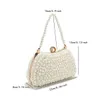 Pearl Women Evening Bags Hollow Out Vintage Beading Clutch med handtag Chain Handbags Diamonds Holder 240402