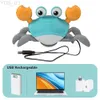 Animaux électriques/RC enfants Induction Crling crabe poulpe jouet de marche bébé électronique animaux jouets musicaux éducatif enfant en bas âge en mouvement cadeau de noël YQ240402