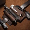 Outils 1 Pc gaine multi-outils pour ceinture en cuir organisateur de poche EDC pour hommes gaine avec porte-stylo porte-clés gaine de lampe de poche