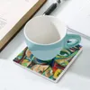 Tovagliette Sottobicchieri in ceramica Daliance (quadrati) Simpatico supporto per tazza da caffè da cucina Bianco opaco