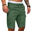 Mens Shorts Celana Pendek Cargo Pria Kapas Bermuda Musim Panas Gaya Militer Langsung Bekerja Saku Renda Kasual Vintage Drop Delivery A Dhwrc