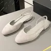 Nya ankomst kvinnor slingback sandaler runda stängd tå banan designer platt med slip på 2024 nya färger kvinnor klär designer sandaler