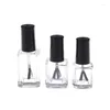 Speicherflaschen 5 ml/10 ml/15 ml transparente Glasnagellackflasche mit einem Lidbürstenkosmetikbehälter 1pc leer