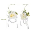 Flores decorativas pulso flor decoração noivo corsage nupcial artificial falso pulseira de pano de casamento pulseira mão da dama de honra