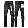 Jeans de jeans roxo jeans para homens magros de motocicleta ripiada de retalhos rasgada durante todo o ano, lascas de pernas de pernas de pernas roxas jeans 32