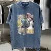 Designer B Home Paris Correto Alta Qualidade 24SS Verão Floco de Neve Ácido Lavado Desgastado Personalizado Impressão de Desenhos Animados Manga Curta Homens e Mulheres Camisetas DEAZ