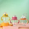 270ML Baby Sippy Cup Antichoked Thickened Gravity Ball Design Drinking Learning Straw Water Bottle Supplies 240320
