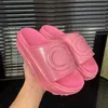 Designer Thick sole sponge cake one line slippers women for external wear flat bottomed elevated sandals beach shoes trend