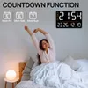 Wall Clocks Digital Clock LED With Remote Control Adjustable Brightness Alarm Temperature Humidity Display Countdown