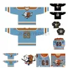 Stitched customize 69 Shoresy SudBery Blueberry Letterkenny Hockey Jersey Black Blue Custom any number any name Men Women