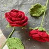 Decorative Flowers Wholesale Valentine's Day Gifts Artificial Flower Room Decoration Accessories Elegance Knitted Red Rose Table Home Decor