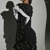 カジュアルドレスデザイン女性ビランテージロングドレスファッション取り外し可能なウエストバンドフローラルエレガントで袖