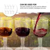 Wegwerpbekers Rietjes 8 stuks Plastic Wijnglazen Verwijderbare bodem Hoog glas Helder Bruiloft Cocktail Dessert