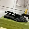 Slingbacks de qualité supérieure Femmes Sandales de créateur de luxe en cuir authentique 7,5 cm High High Casual Square Toe Sangle de mode de la cheville