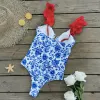 Draag Cputan 2024 Sexy 3D Flower One Piece Swimsuit Women Swimwear Beachwear Print Monokini Braziliaanse Monokini Bathing Swimming Pak