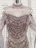 Robes de soirée Roseinthebox Sirène De Luxe Dubaï Robe De Soirée Avec Cape Manches 2024 Femmes Élégantes Violet Perlé Robe De Mariage Formelle