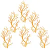 Fleurs décoratives 6 pièces, brindilles simulées, plantes domestiques, tiges et Branches de décoration pour la maison, faux Vase en plastique, plantes