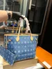 M40995 BORSE da donna Borsa tote firmata Borsa pochette con pacchetto shopping jacquard in denim blu NF Borsa portafoglio TOTE di grande capacità