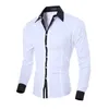 Mens Stripes skjortor Långärmad Slim White Social Casual Male Clothes Business Camisa Masculina Chemise Christmas Shirt 240329