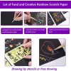 Scratch Paper Art Set Rainbow Card Scratch Black Scratch It Off Paper Crafts Notes With Tood Stylus Stencils for Kid DIY Gift