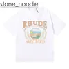 Rhude Hip Hop Streetwear Famous Designer Mens T Shirt Fashion Rhude Shirt High Quality Short Sleeve Graphic Printed Clothing Quick Dry Rhude Shirt Polo 5628