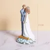 Party Supplies Falling In Love Warm Family Chugging Par Lovers Harts Wood-liknande figur Skulptur Heminredning Bröllop Valentiner gåva