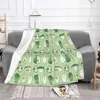 Blankets Avocados And Aliens Pattern 3D Print Breathable Soft Flannel Autumn Throw Blanket For Couch Outdoor Bedding