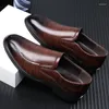 Dress Shoes Quality Slip On Patent Leather Mens Formal 2024 Breathable Decent Office Work Security Black